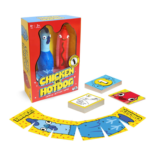 Chicken vs Hotdog Flip & Stick Action Party Game
