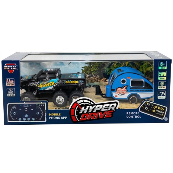 Mini RC 6-Wheel Truck/Trailer 1:64