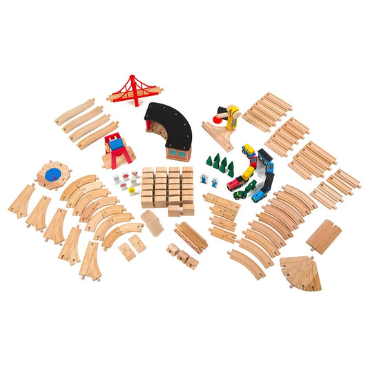 Melissa and Doug - Wooden Railway Set 130 Piece