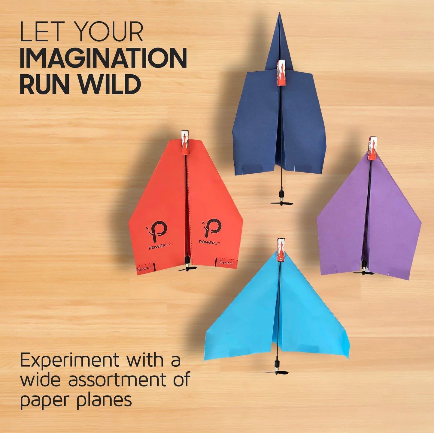 PowerUp 2.0 (Red) Motorized Paper Airplane