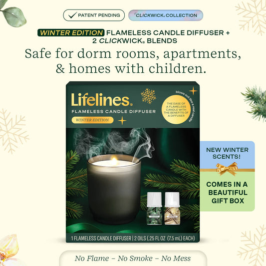 Lifelines® Flameless Candle Diffuser - Winter with 2 ClickWicks
