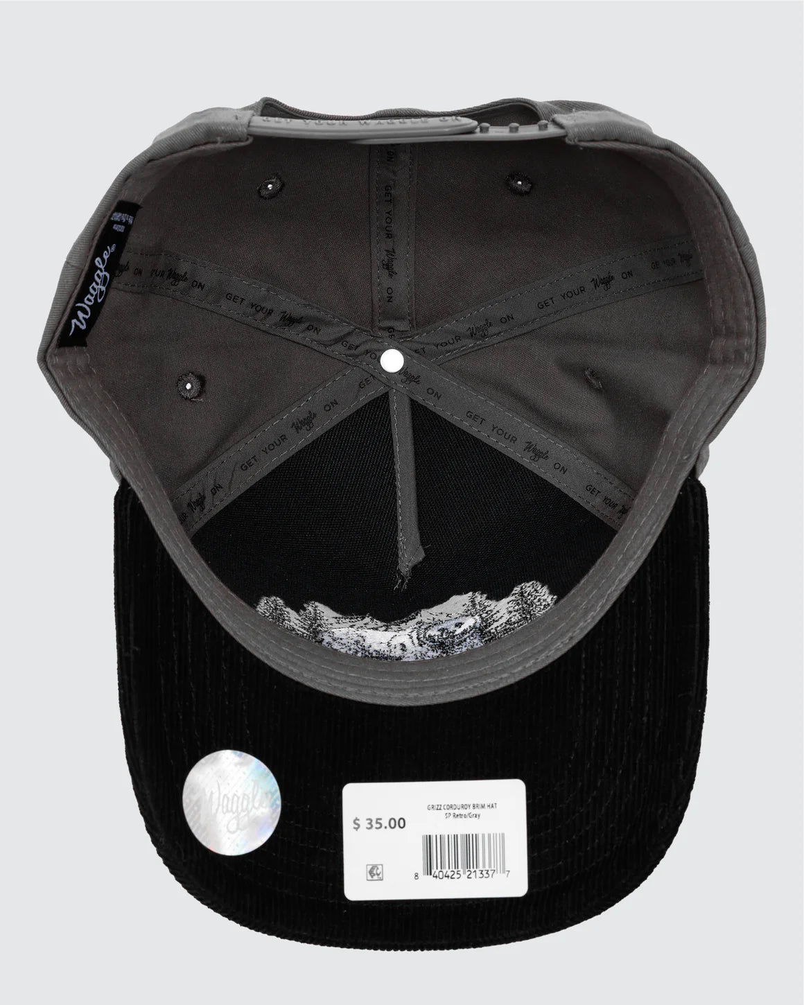 Waggle Corduroy Brim Hat - Grizz