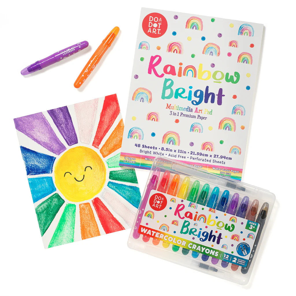 DO•A•DOT ART! Rainbow Bright 3-in-1 Mixed Media Art Pad – 48 Sheets