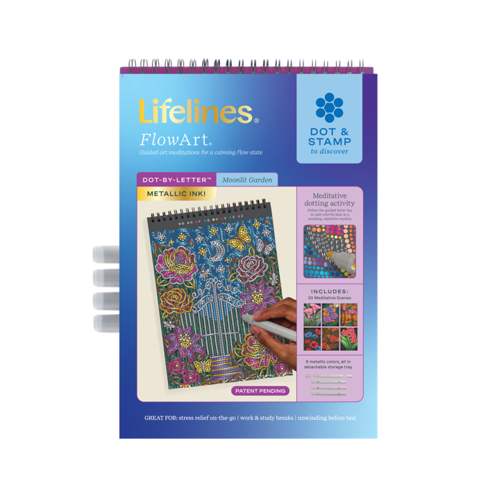 Lifelines® FlowArt - Dot-By-Letter Moonlight Garden - Metallic