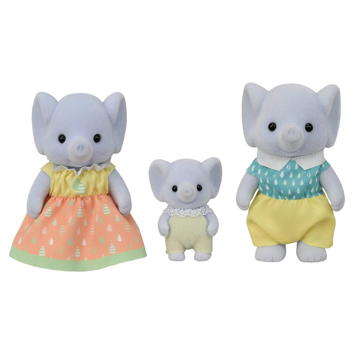 Calico Critters Elephant Family Trio – 3-Piece Family Figure Set