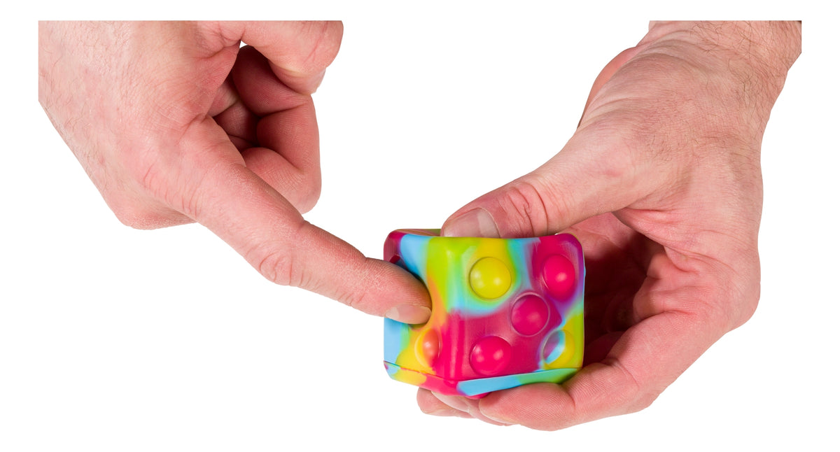 Poppin' Dice - Rainbow Satisfying Fidget Toy, Rainbow Colors