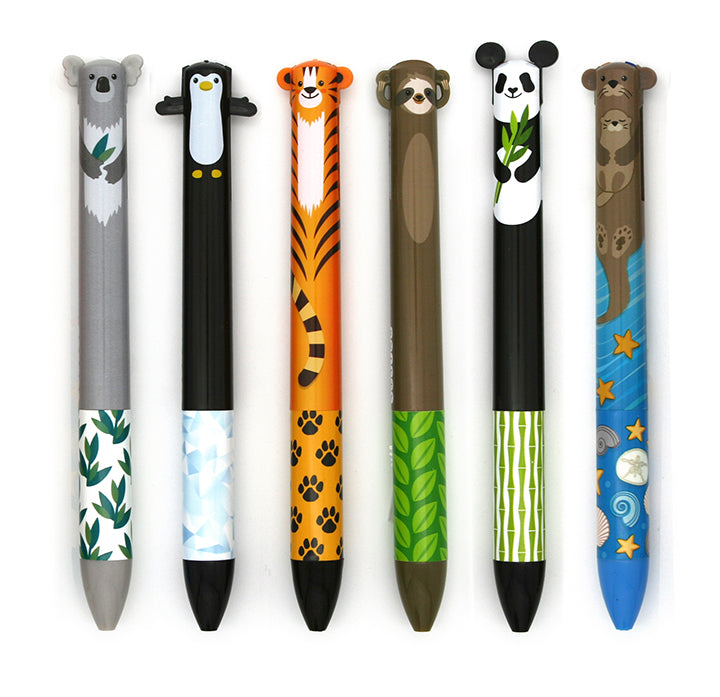 2-Color Click Pen - Cute Creatures Collection