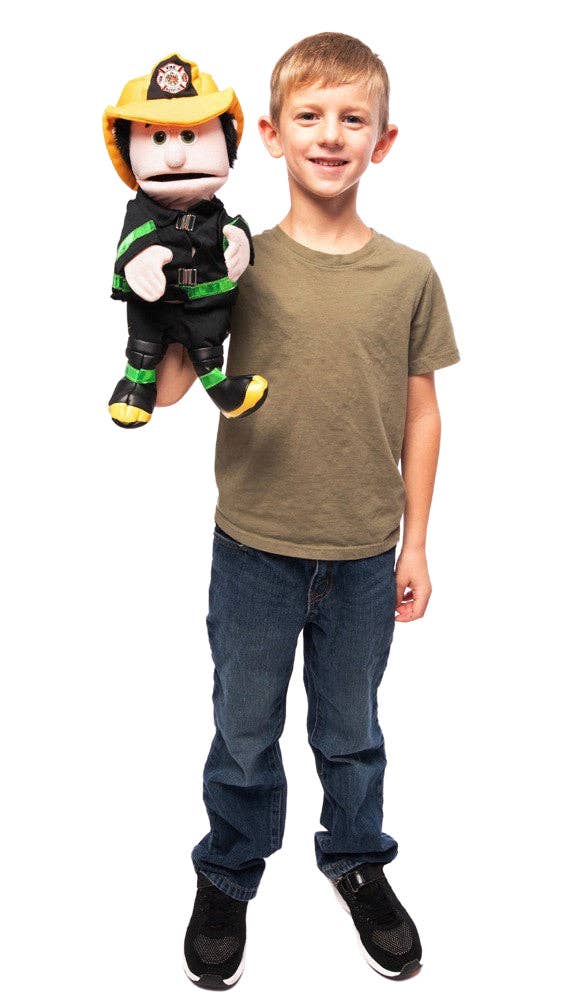 Silly Puppets Fireman, Peach Skin (14")