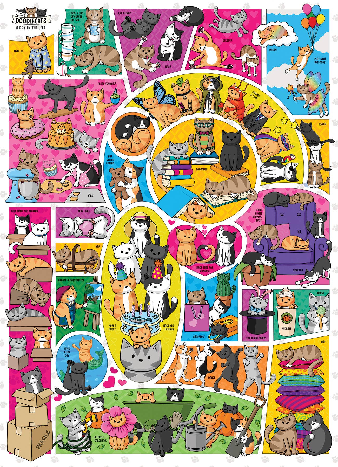 Doodlecats - 1000 Piece Jigsaw Puzzle by Beth Wilson