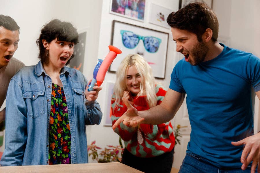 Chicken vs Hotdog Flip & Stick Action Party Game