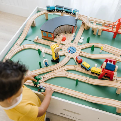 Melissa and Doug - Wooden Railway Set 130 Piece