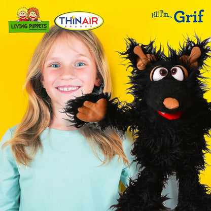 Living Puppets 12-Inch Plush "Grif" The Black Dog