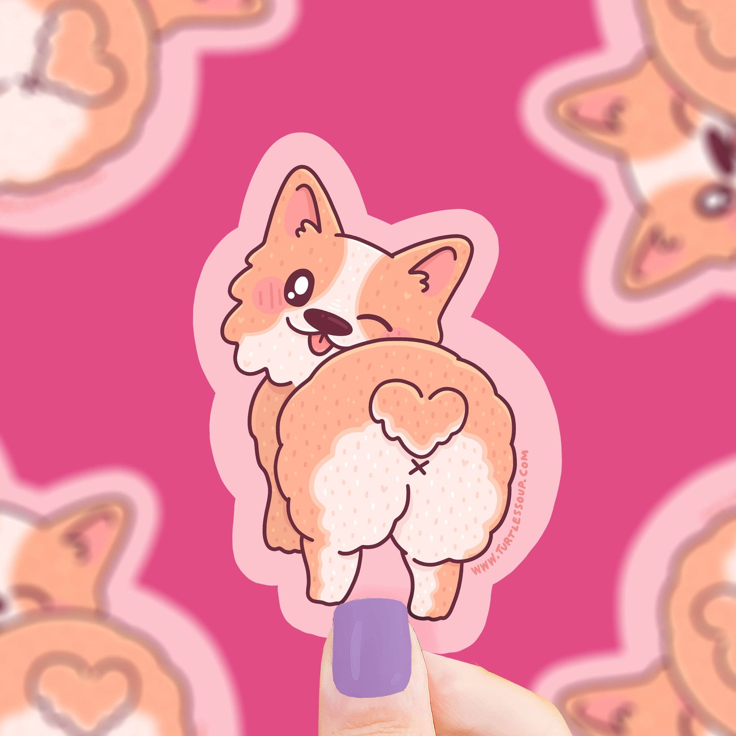 Cute Corgi Butt Dog Puppy Vinyl Sticker