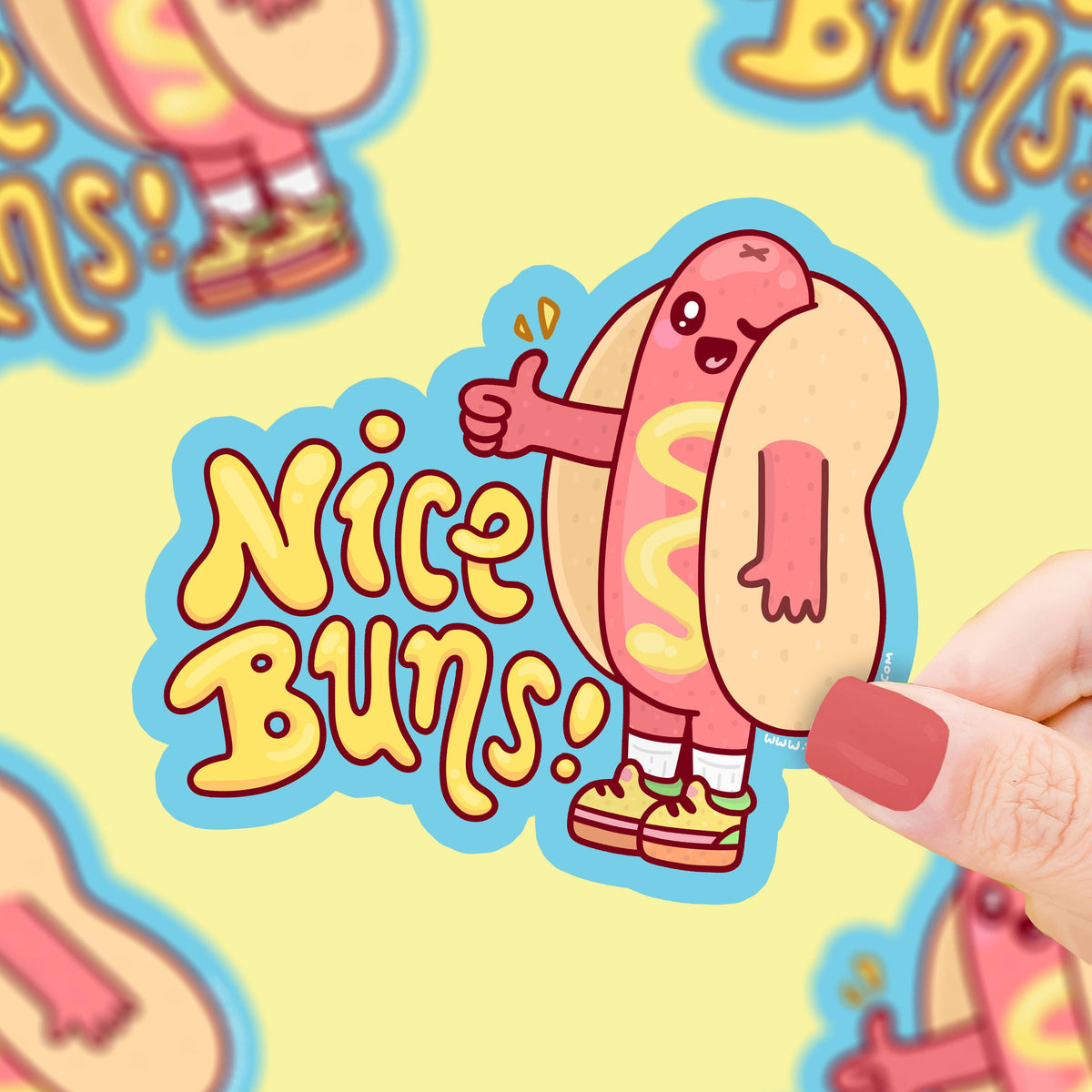 Nice Buns Hot Dog Ketchup Mustard Funny Vinyl Sticker