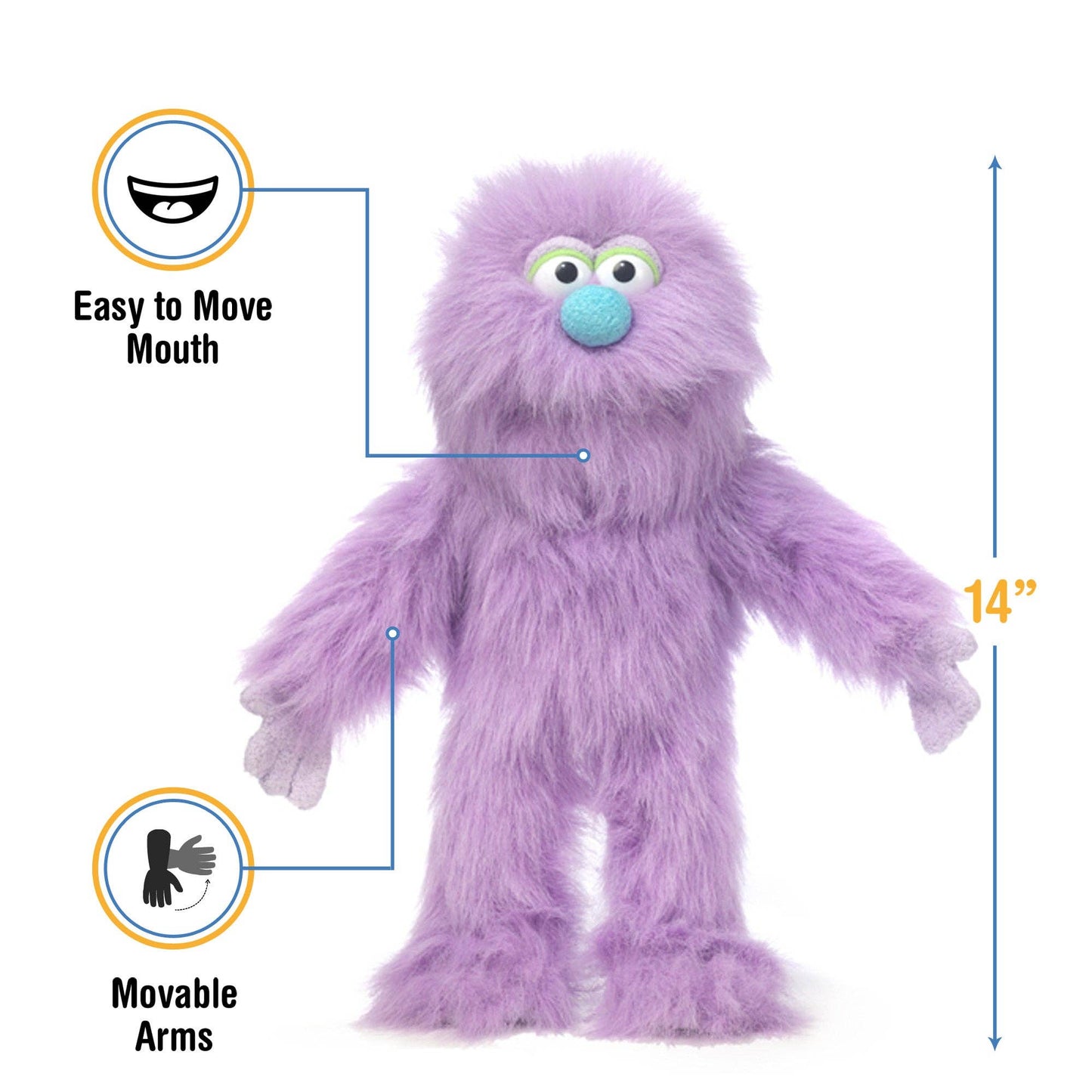 Silly Puppets Monster, Purple (14")