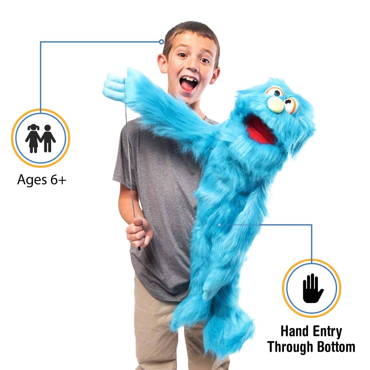 Silly Puppets Monster, Blue (30")