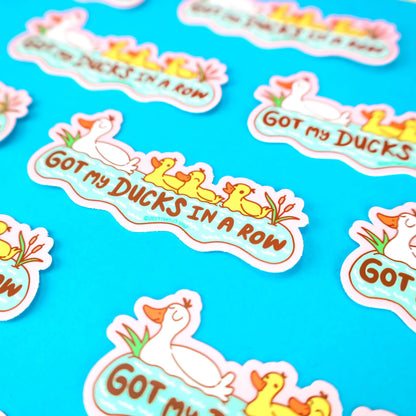 Ducks in a Row Motherhood Cute Animal Art Vinyl Sticker