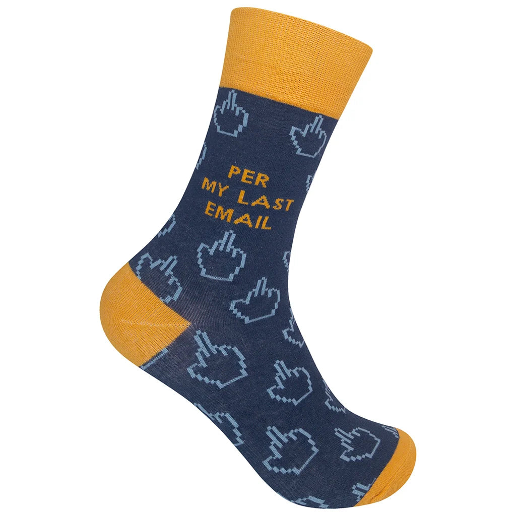 Funatic Socks – Per My Last Email – Funny Novelty Crew Socks