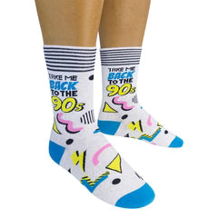 Funatic Socks – Take Me Back to the 90's – Funny Novelty Crew Socks