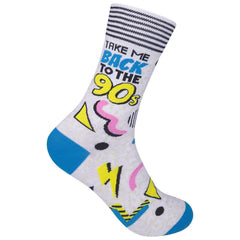 Funatic Socks – Take Me Back to the 90's – Funny Novelty Crew Socks