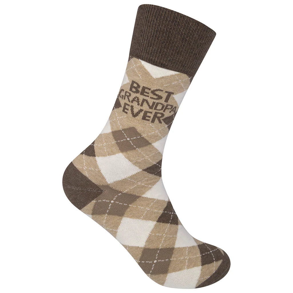 Funatic Socks – Best Grandpa Ever – Funny Novelty Crew Socks