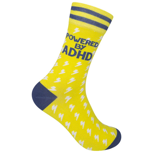 Funatic Socks – Powered by ADHD – Funny Novelty Crew Socks