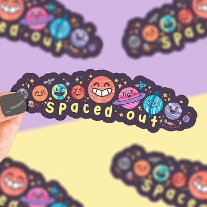 Spaced Out Planets Solar System Large Bumper Vinyl Sticker
