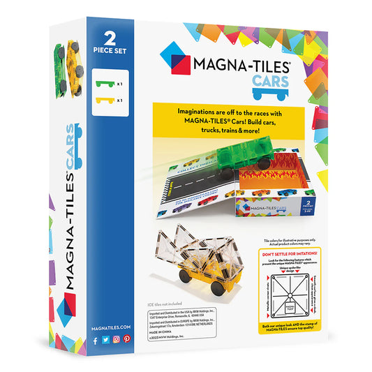 MAGNA-TILES Cars 2-Piece Expansion Set (Green & Yellow)