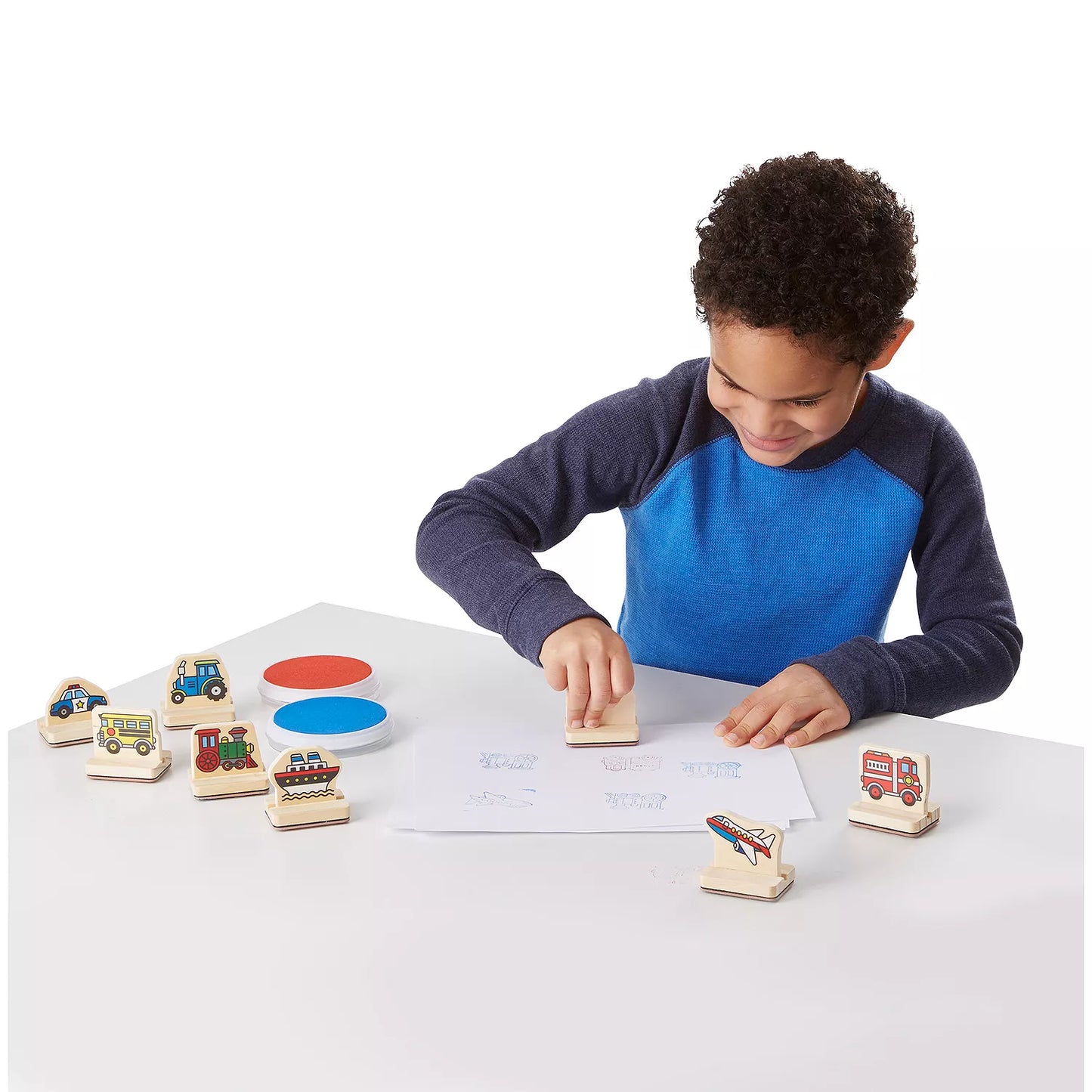 Melissa and Doug - My First Wooden Stamp Set - Vehicles
