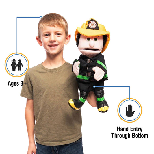 Silly Puppets Fireman, Peach Skin (14")