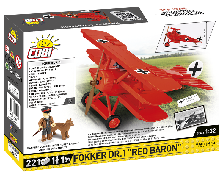COBI Fokker DR. 1 "Red Barron" Fighter #2996