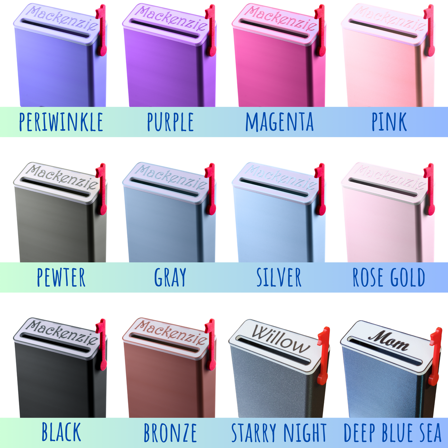 Personalized Mini Mailbox – Kids Room, Classroom, Home Office – 3D Printed