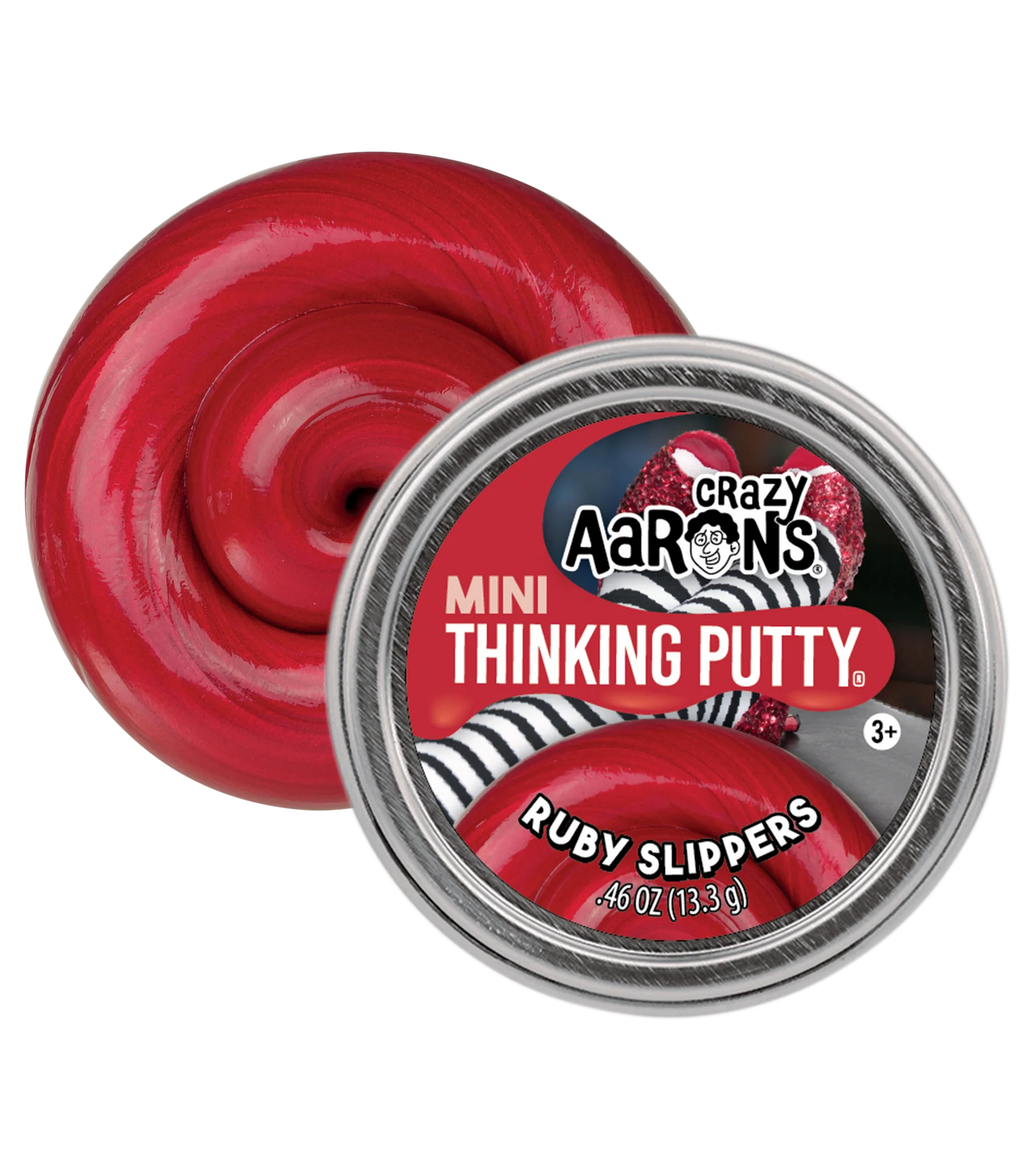 Crazy Aaron's Mini Ruby Slippers - 2" Thinking Putty Tin