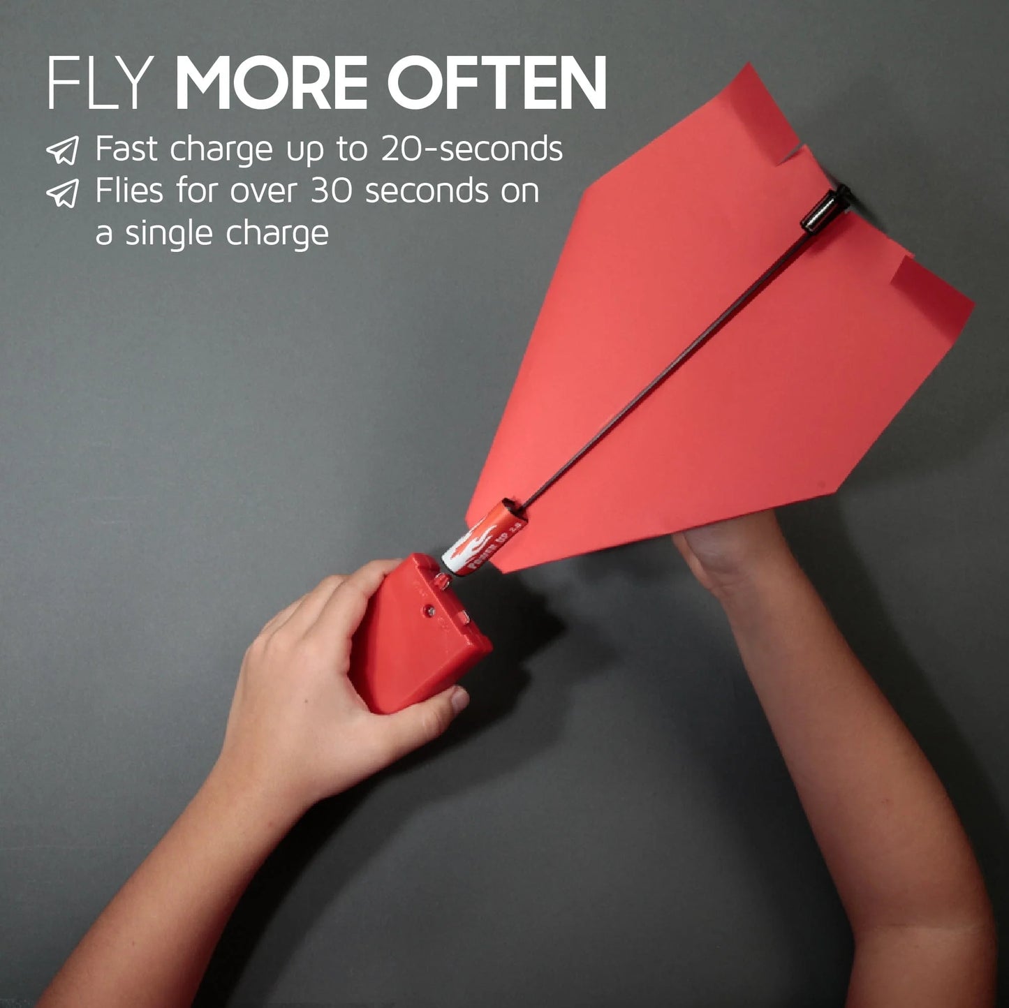 PowerUp 2.0 (Red) Motorized Paper Airplane