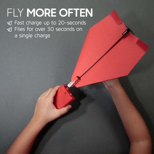 PowerUp 2.0 (Red) Motorized Paper Airplane