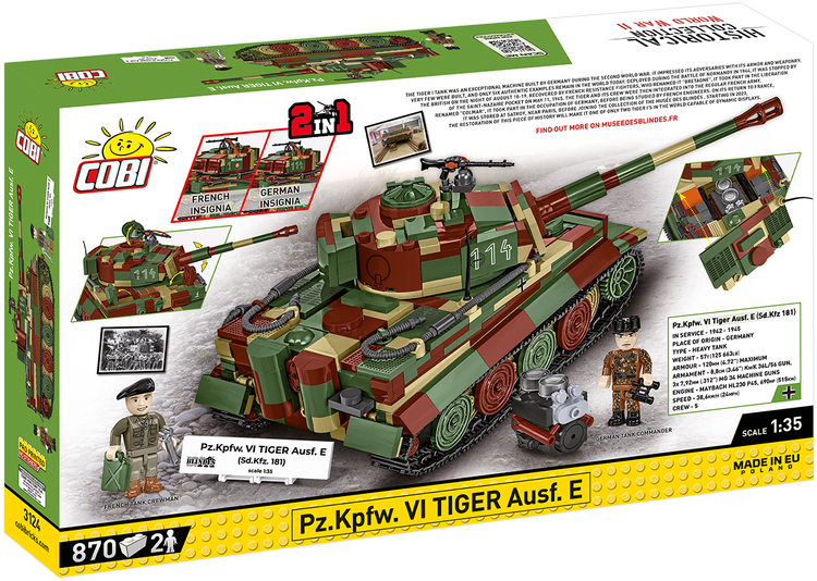 COBI Tiger Pz.Kpfw. VI Ausf. E Tank #3124