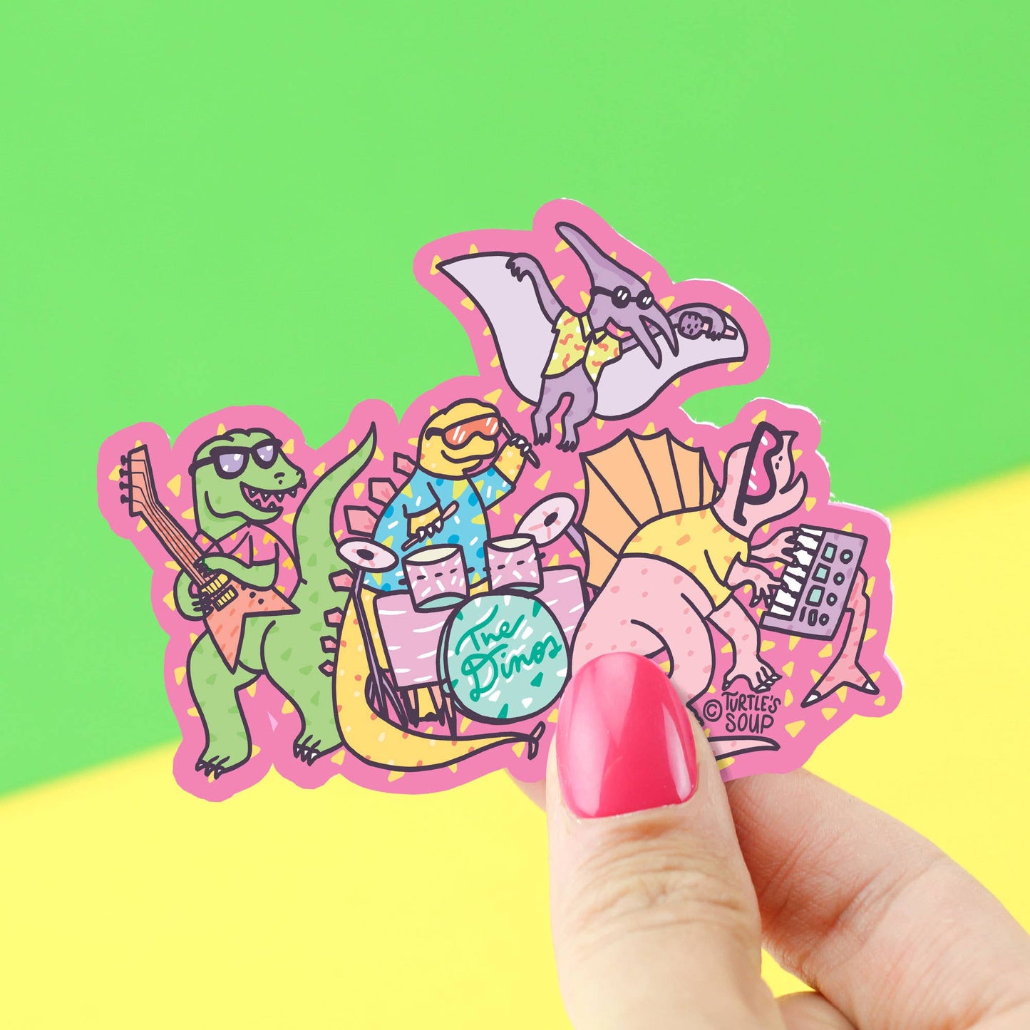 The Dinos Dinosaur Band Funny Waterproof Vinyl Sticker