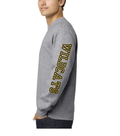WILDCATS - Large Logo with Sleeve - Crew Sweatshirt