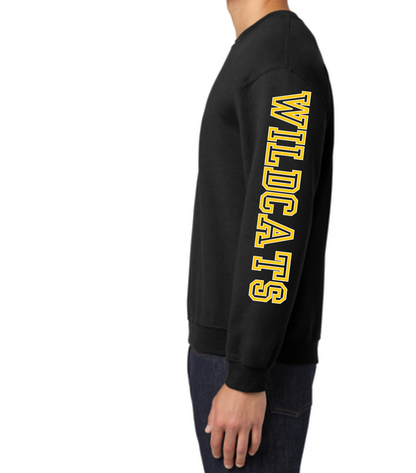 WILDCATS - Large Logo with Sleeve - Crew Sweatshirt
