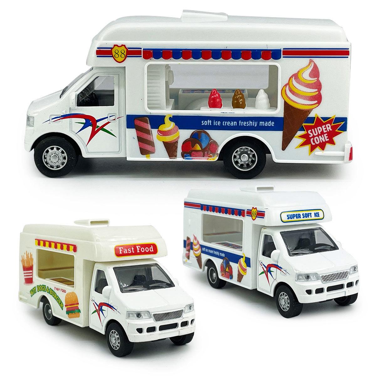 Diecast Food Trucks – 5" Pull-Back Toy Vehicles (Assorted Styles)