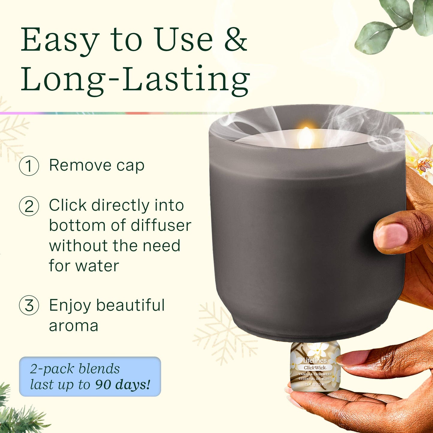 Lifelines® Flameless Candle Diffuser - Winter with 2 ClickWicks