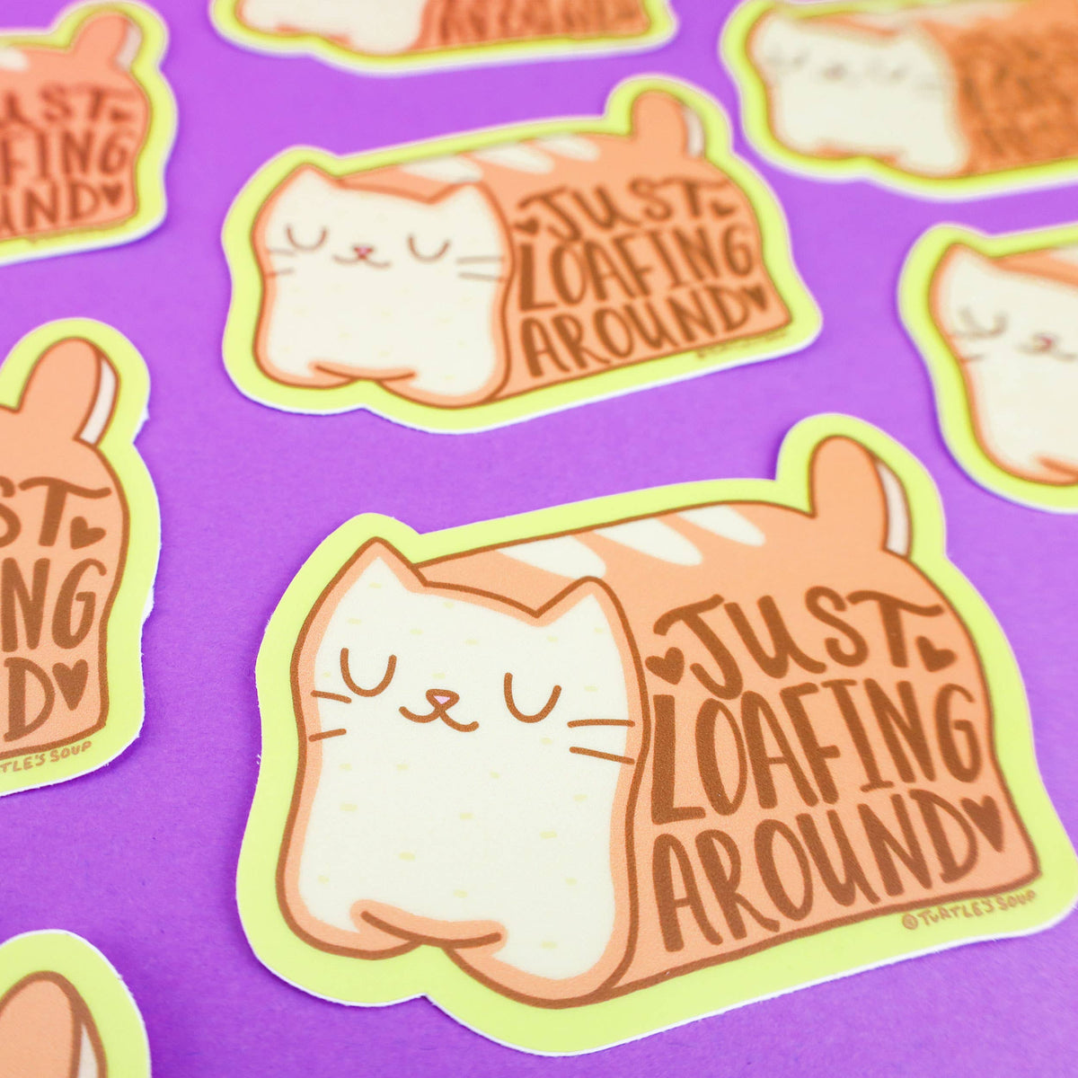 Just Loafing Around Cat Pun Funny Laptop Vinyl Sticker