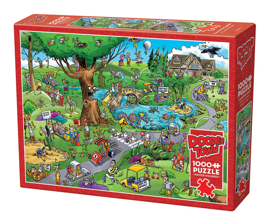 Par for the Course Puzzle - Doodle Town 1000 pcs (Cobble Hill #44502)