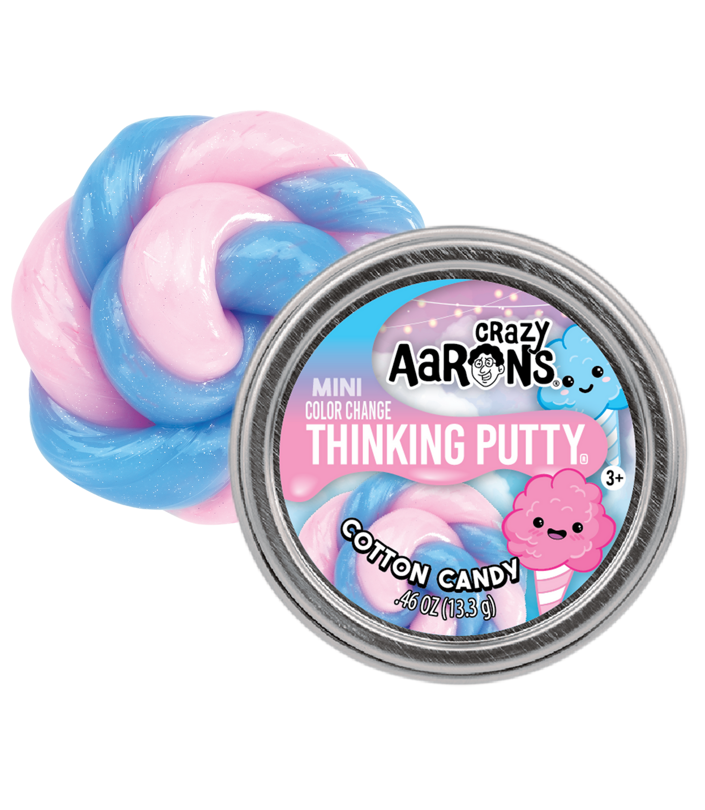 Crazy Aaron's Mini Cotton Candy - 2" Thinking Putty Tin
