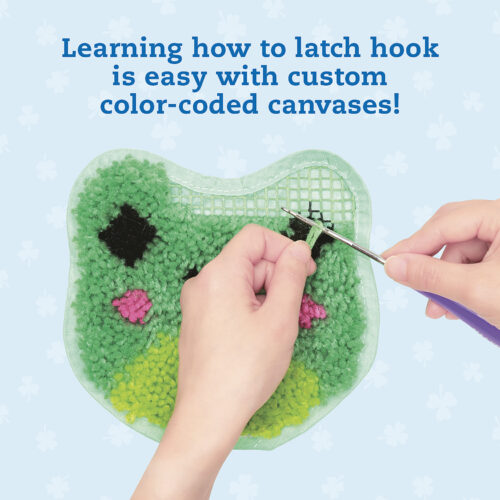 Klutz Latch Hook Animals - Red Panda, Frog, Shark