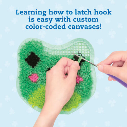 Klutz Latch Hook Animals - Red Panda, Frog, Shark