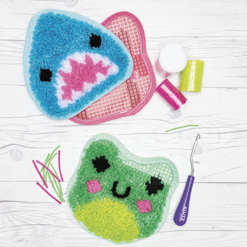 Klutz Latch Hook Animals - Red Panda, Frog, Shark