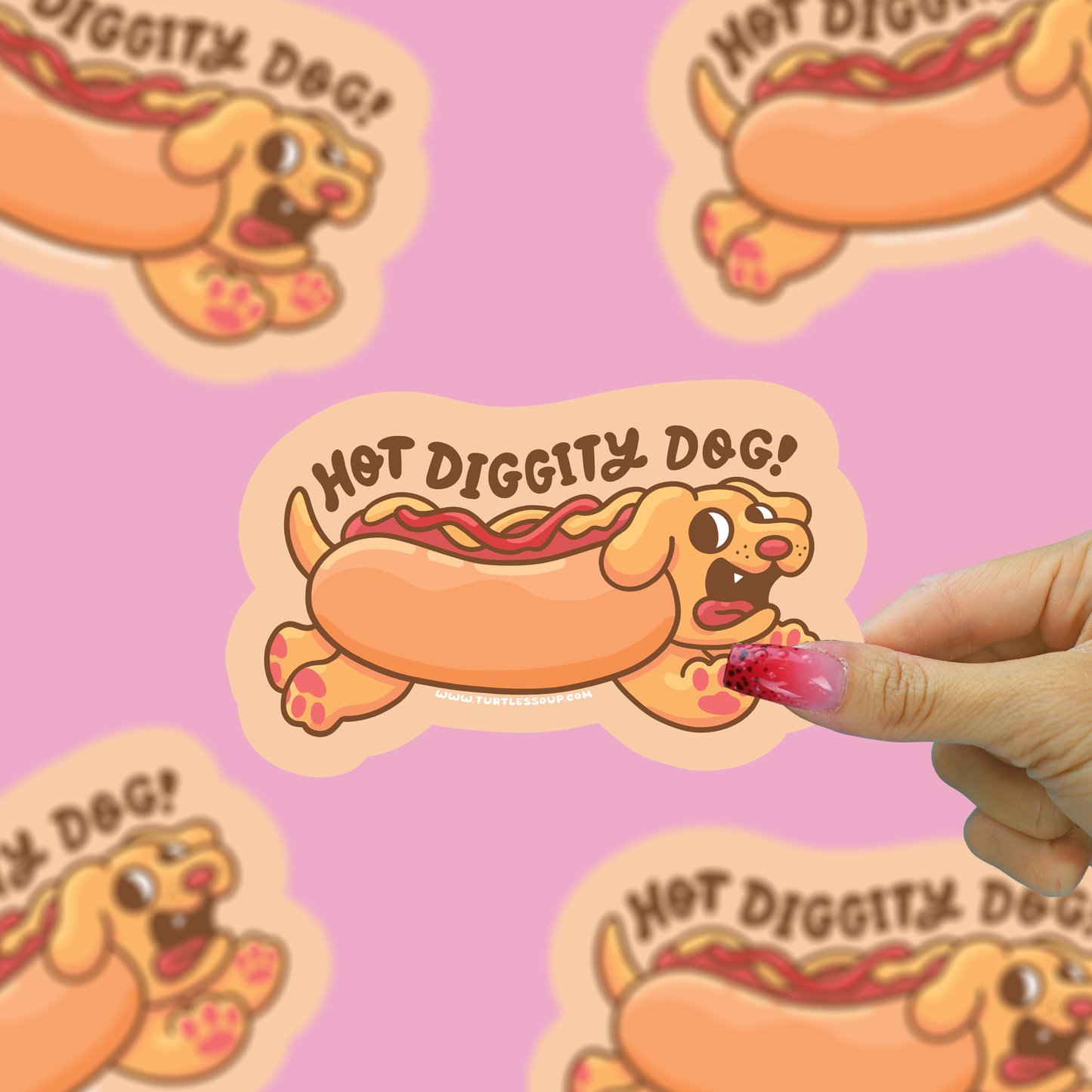 Hot Diggity Dog Vinyl Sticker
