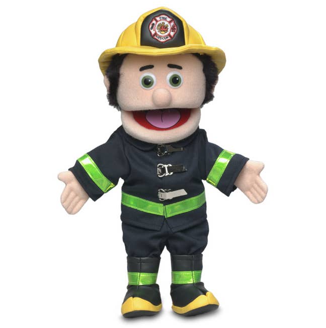 Silly Puppets Fireman, Peach Skin (14")