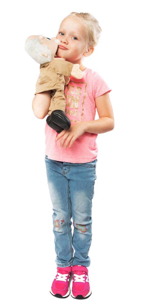 Silly Puppets Pops, Grandpa, Peach Skin (14")